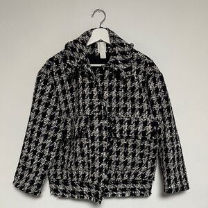 Chic Black and White Tweed Jacket